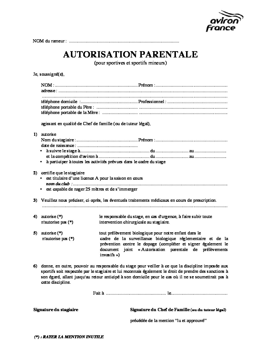 AutorisationParentale