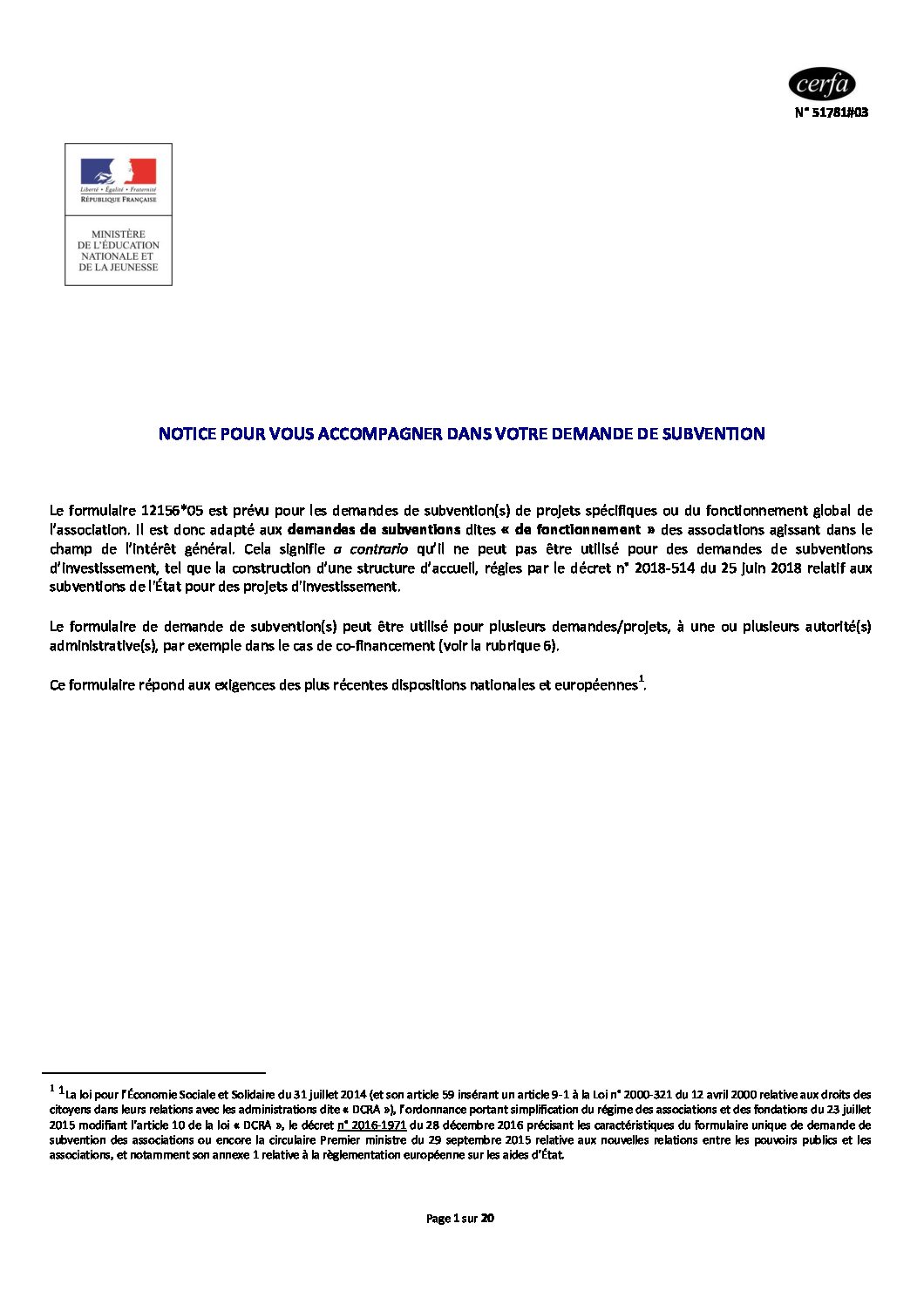 notice formulaire de demande