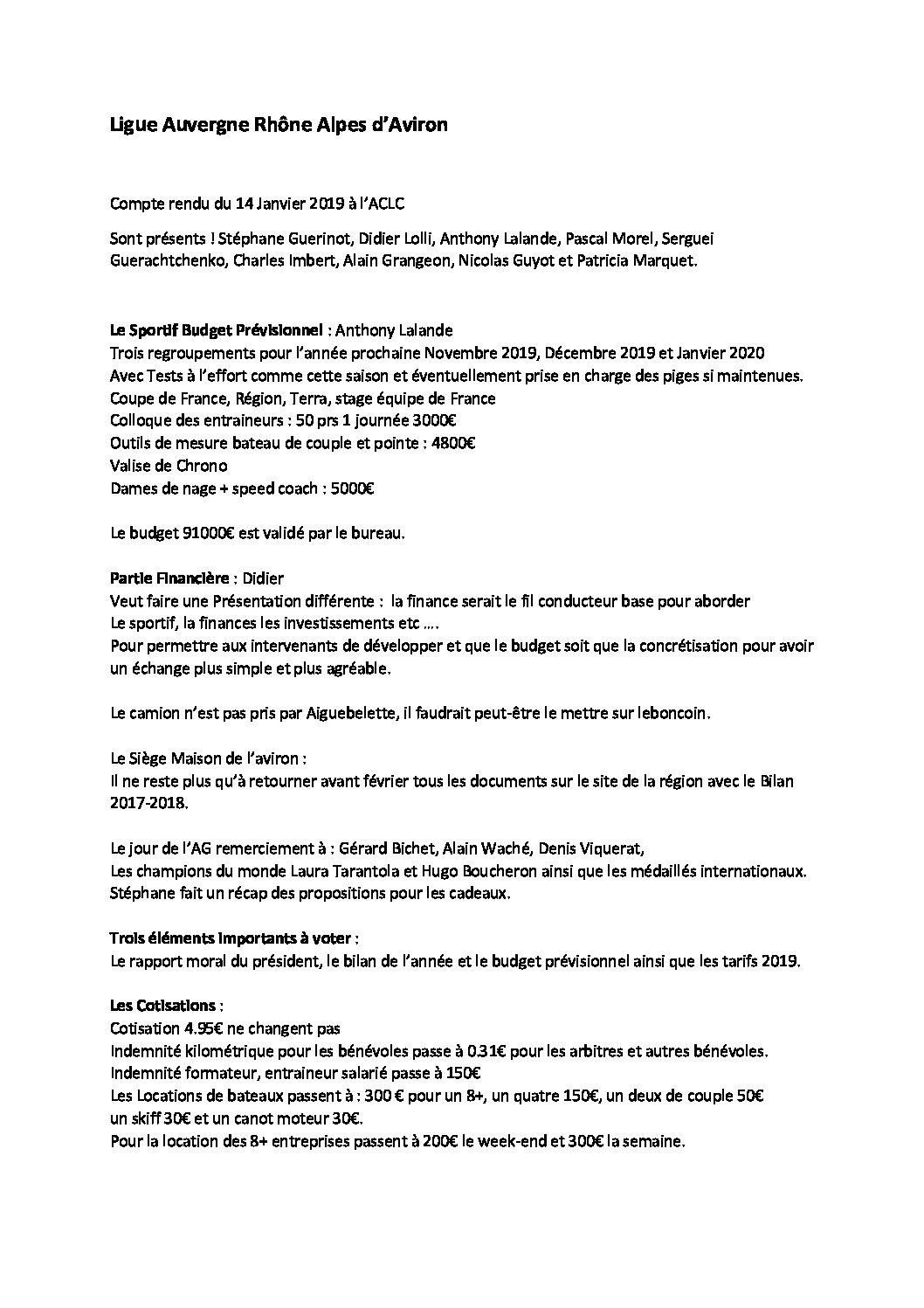 Compte Rendu Bureau 14-01-2019