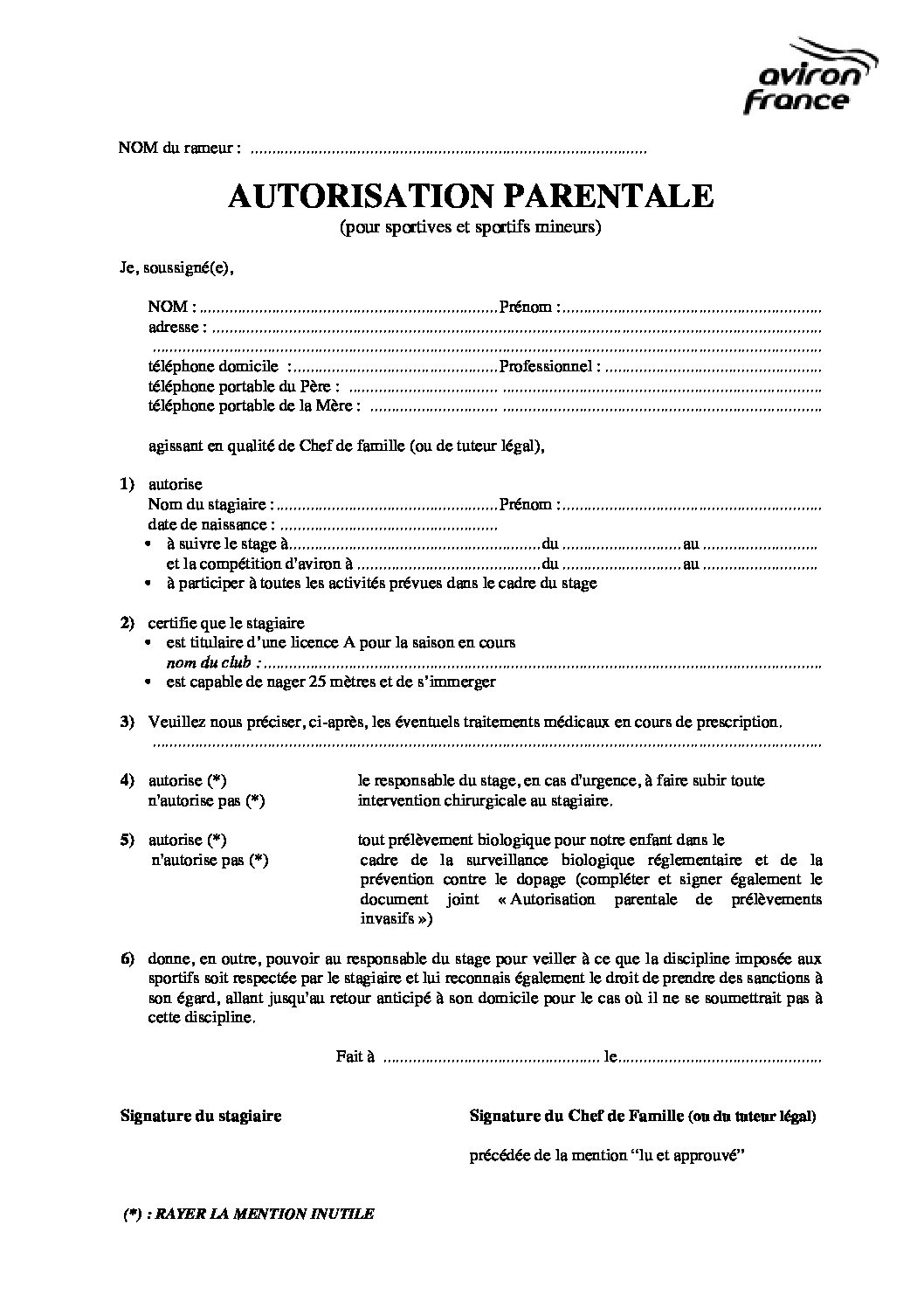 AutorisationParentale