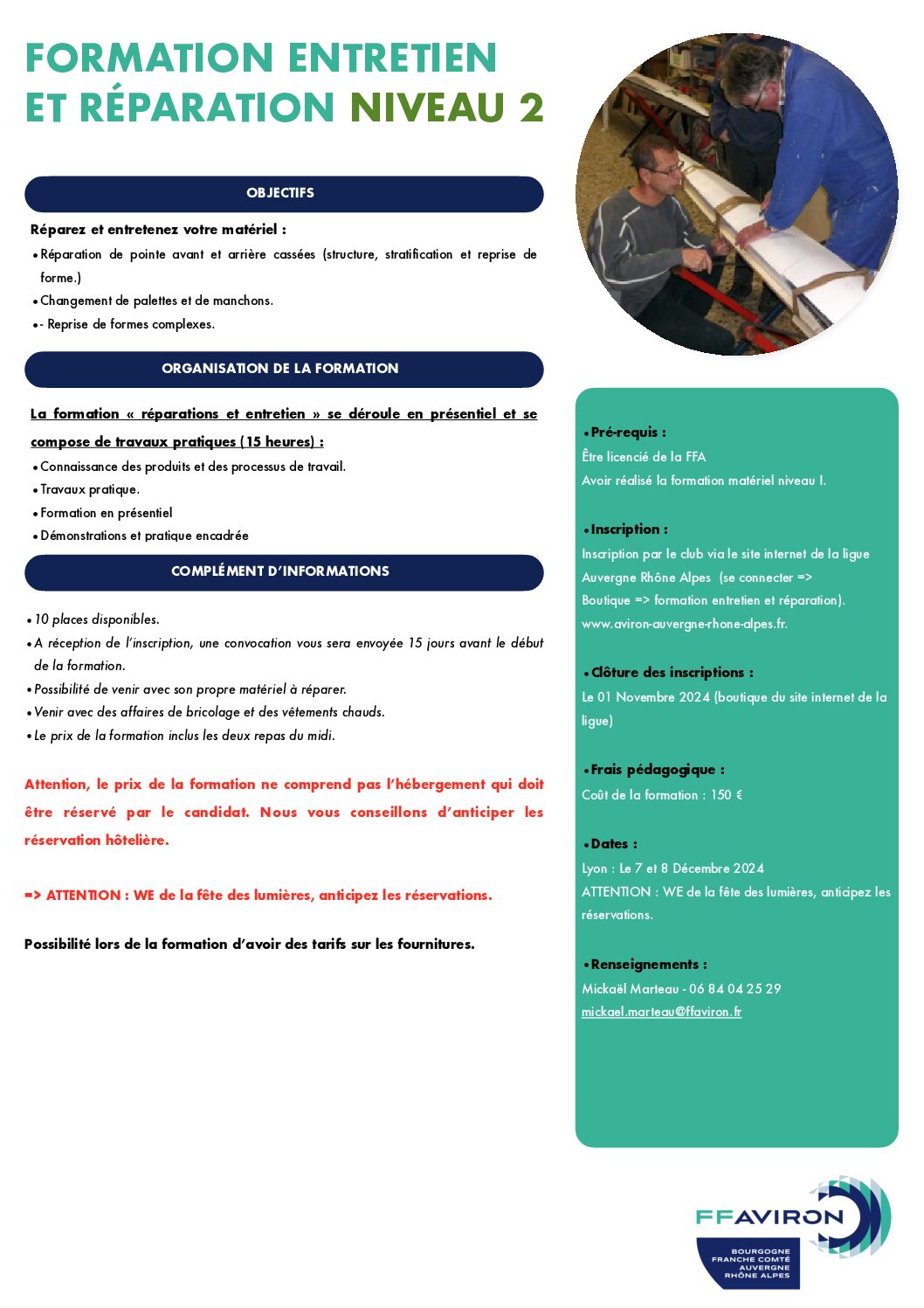 Formation r&eacute;paration materiel 2024 Niveau 2